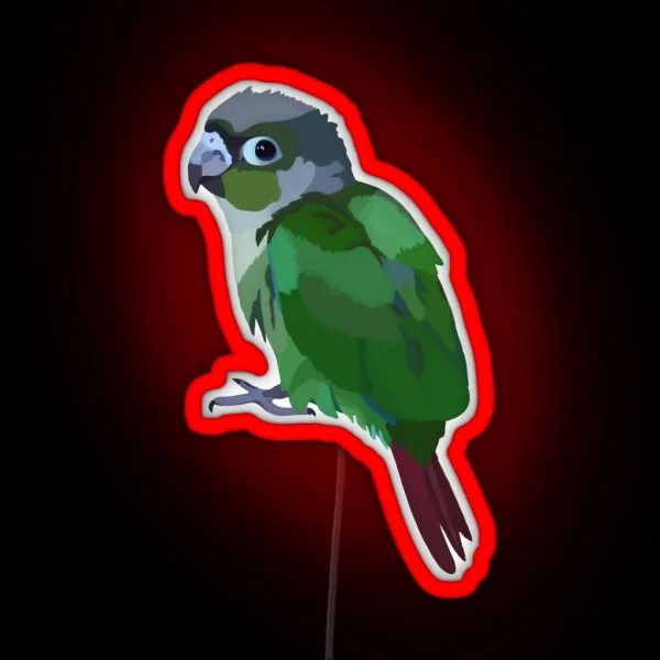 Green Cheek Conure RGB Neon Sign