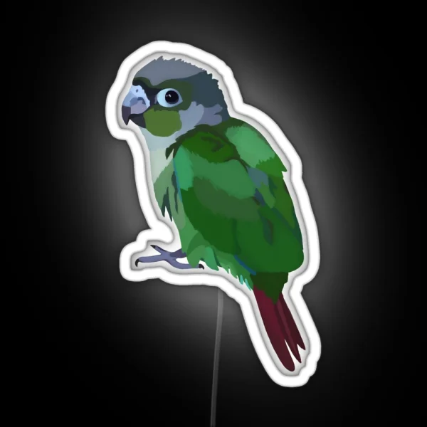Green Cheek Conure RGB Neon Sign