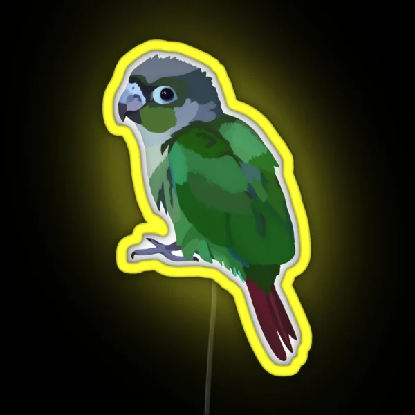 Green Cheek Conure RGB Neon Sign