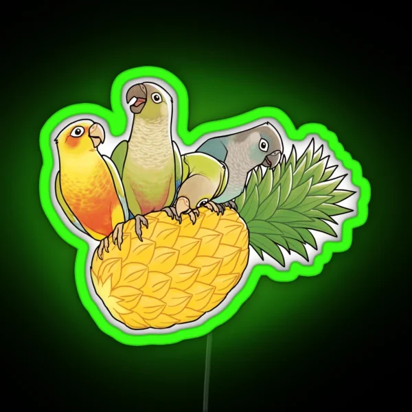 Green Cheek Paradise RGB Neon Sign