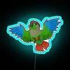 Colorful Parrot Decor: Vibrant Green Cheeked Conure RGB Neon Wall Sign