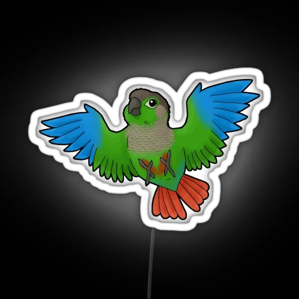 Green Cheeked Conure RGB Neon Sign