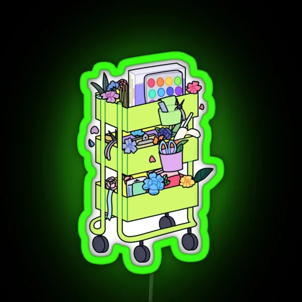 Green Craft Cart RGB Neon Sign