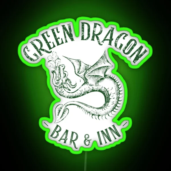 Green Dragon Bar And Inn RGB Neon Sign