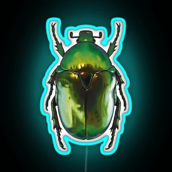 Green Scarab Beetle Protaetia Speciosissima RGB Neon Sign