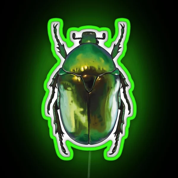 Green Scarab Beetle Protaetia Speciosissima RGB Neon Sign