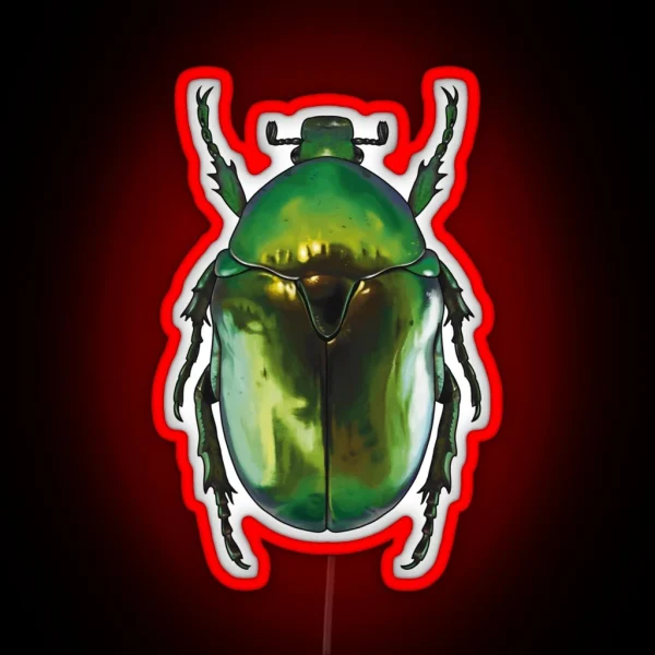 Green Scarab Beetle Protaetia Speciosissima RGB Neon Sign