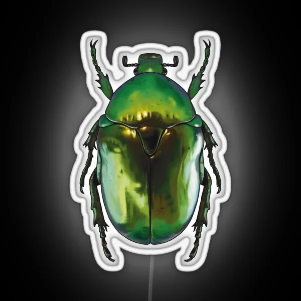 Green Scarab Beetle Protaetia Speciosissima RGB Neon Sign