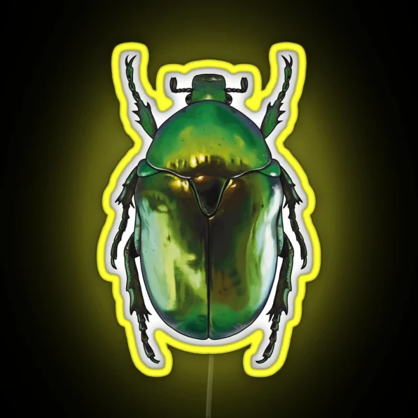 Green Scarab Beetle Protaetia Speciosissima RGB Neon Sign