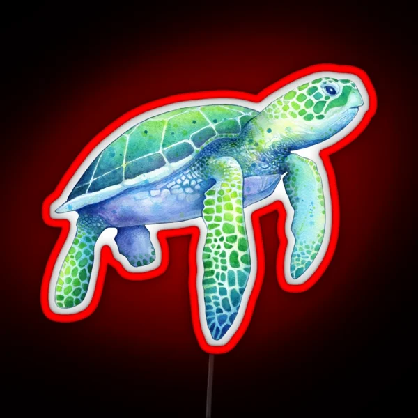 Green Sea Turtle RGB Neon Sign
