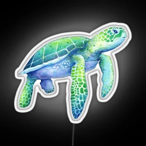 Green Sea Turtle RGB Neon Sign
