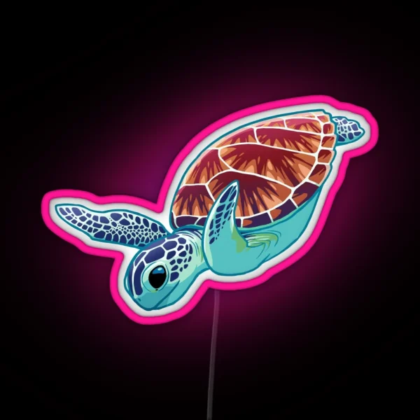 Green Sea Turtle RGB Neon Sign