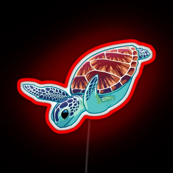 Green Sea Turtle RGB Neon Sign