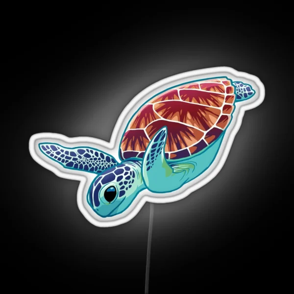 Green Sea Turtle RGB Neon Sign