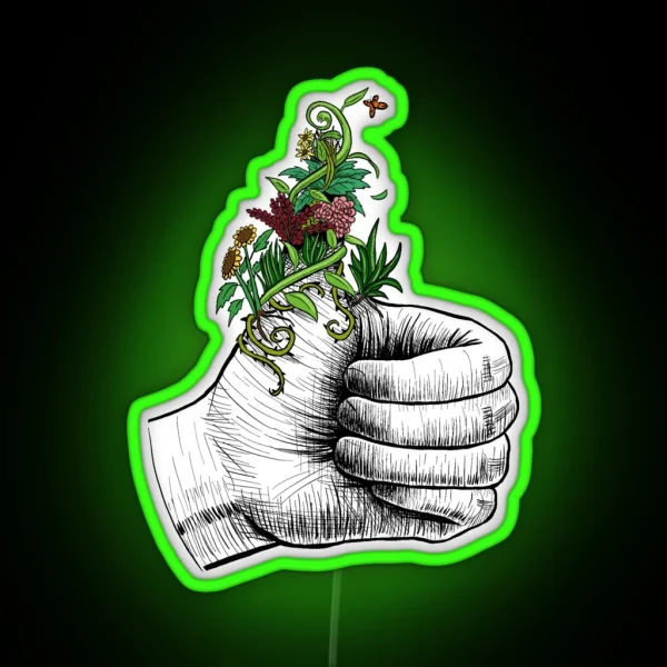 Green Thumb RGB Neon Sign