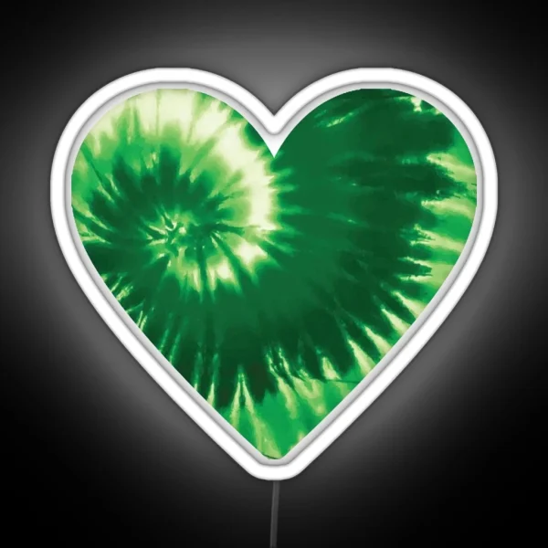 GREEN TIE DYE HEART RGB Neon Sign