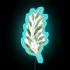 Vibrant green eucalyptus branch neon wall art with watercolor texture