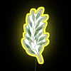 Vibrant Eucalyptus Branch Patterned Neon Sign with Green Watercolor Effect