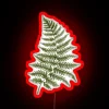 Vibrant green watercolor fern design LED neon sign with glow effect.