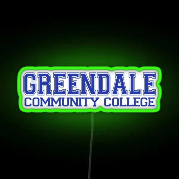 GREENDALE College Jersey Blue RGB Neon Sign