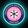 Iconic Greendale Community College logo in vibrant RGB neon lights