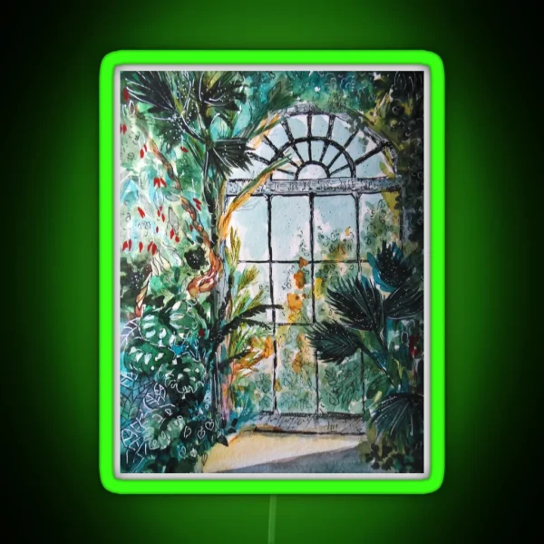 Greenhouse Watercolor RGB Neon Sign