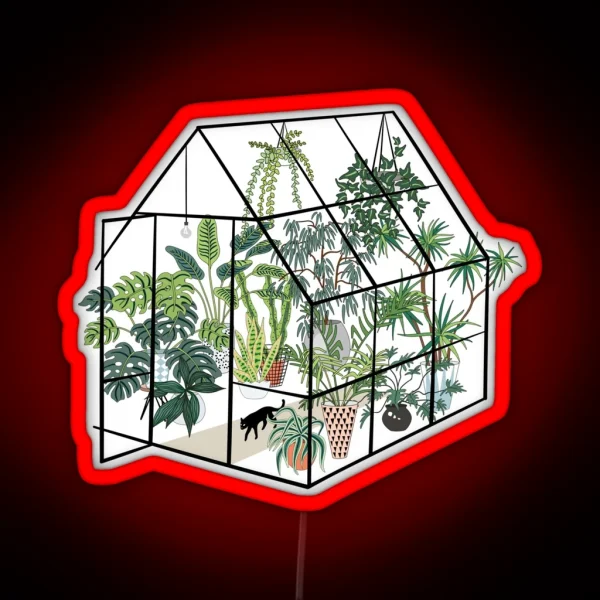 Greenhouse With Plants RGB Neon Sign
