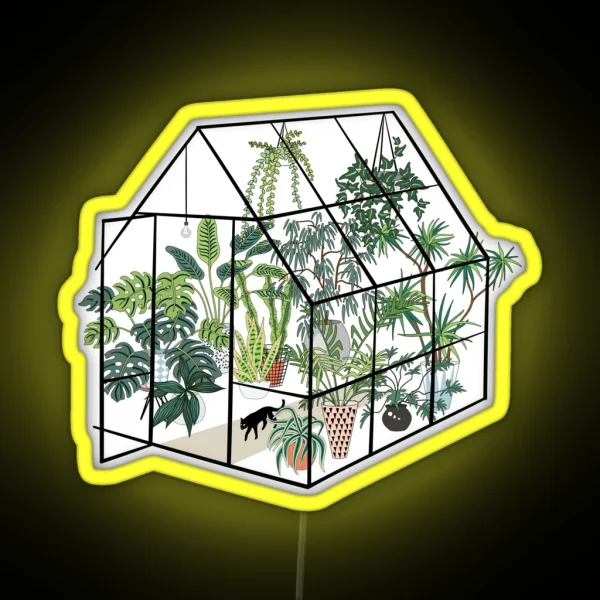 Greenhouse With Plants RGB Neon Sign
