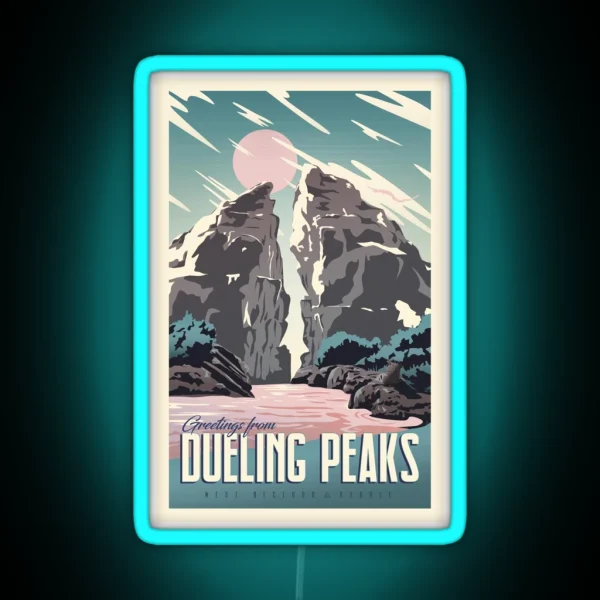 Greetings From Dueling Peaks RGB Neon Sign