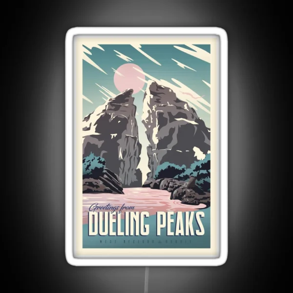 Greetings From Dueling Peaks RGB Neon Sign