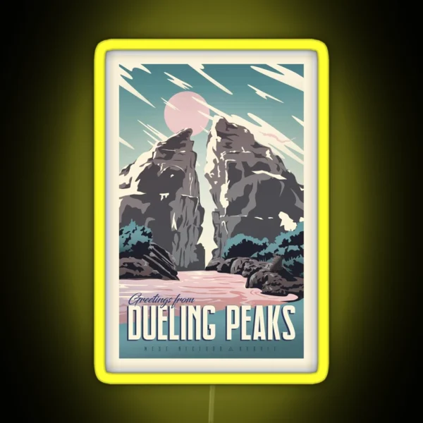 Greetings From Dueling Peaks RGB Neon Sign