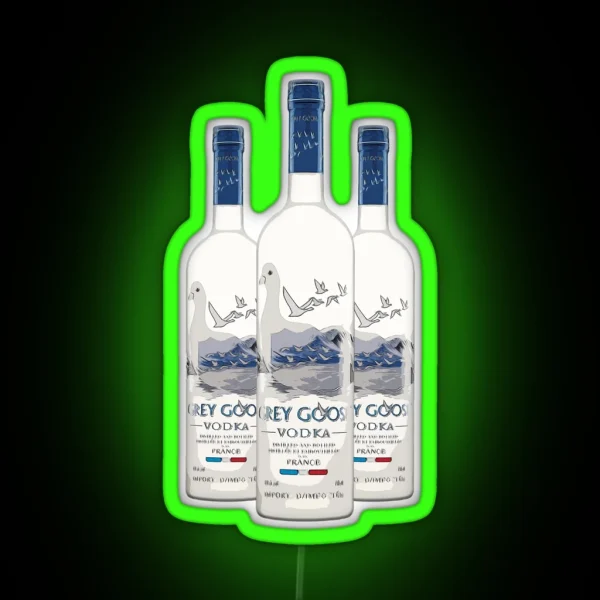 Grey Goose Vodka Bottles Funny Print RGB Neon Sign