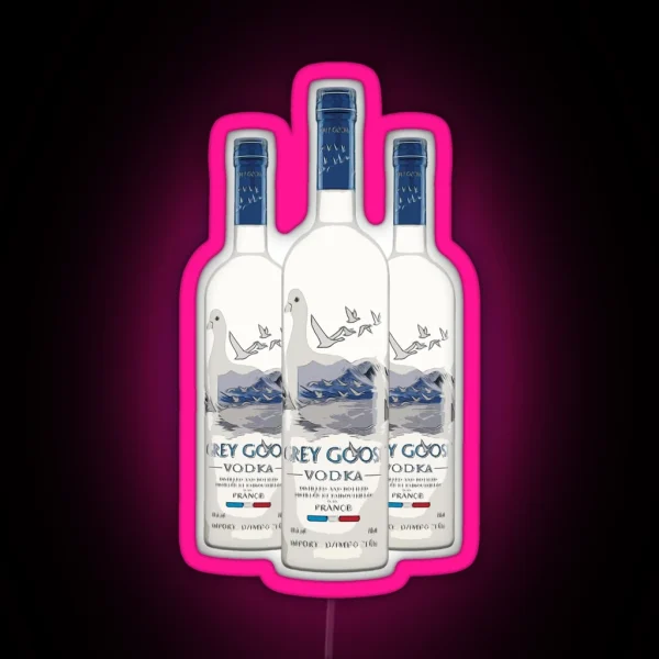 Grey Goose Vodka Bottles Funny Print RGB Neon Sign