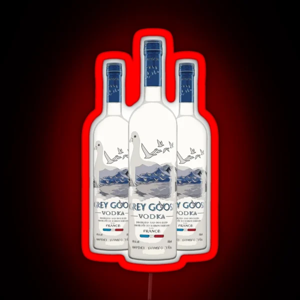 Grey Goose Vodka Bottles Funny Print RGB Neon Sign