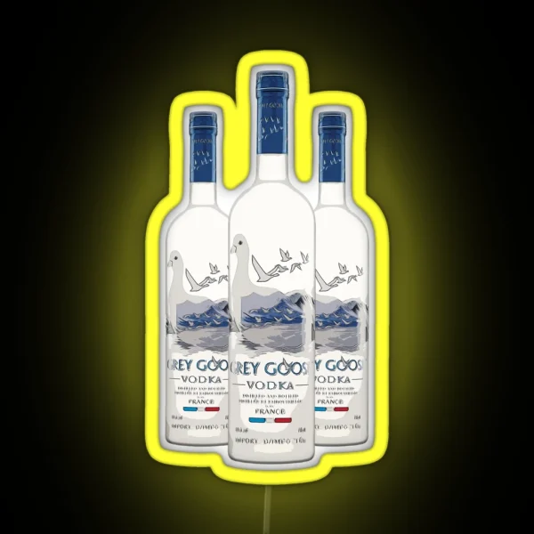 Grey Goose Vodka Bottles Funny Print RGB Neon Sign
