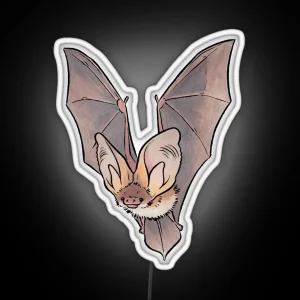 Grey Long Eared Bat RGB Neon Sign