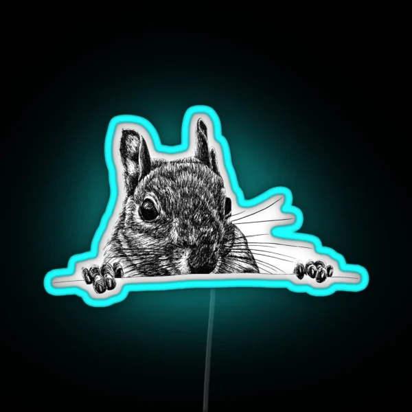 Grey Squirrel RGB Neon Sign