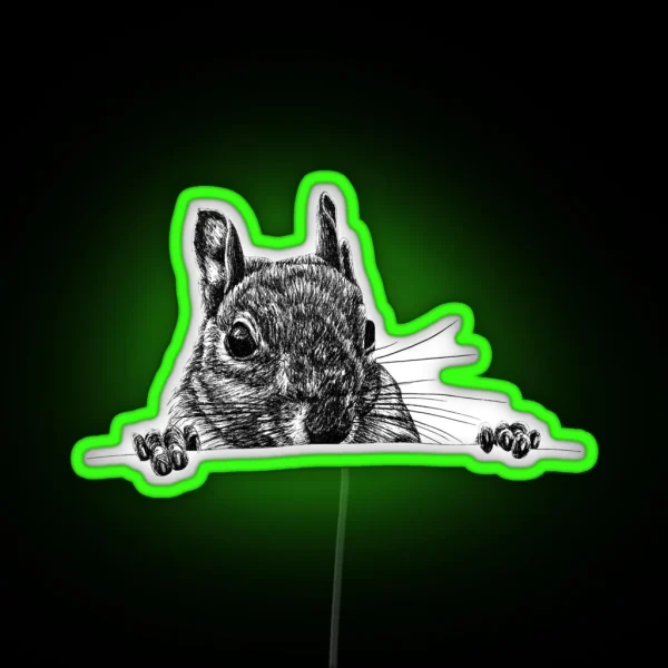 Grey Squirrel RGB Neon Sign