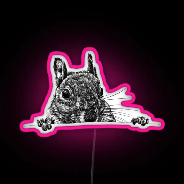 Grey Squirrel RGB Neon Sign