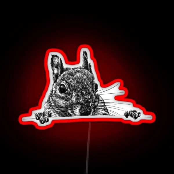 Grey Squirrel RGB Neon Sign