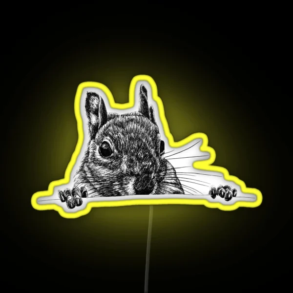 Grey Squirrel RGB Neon Sign