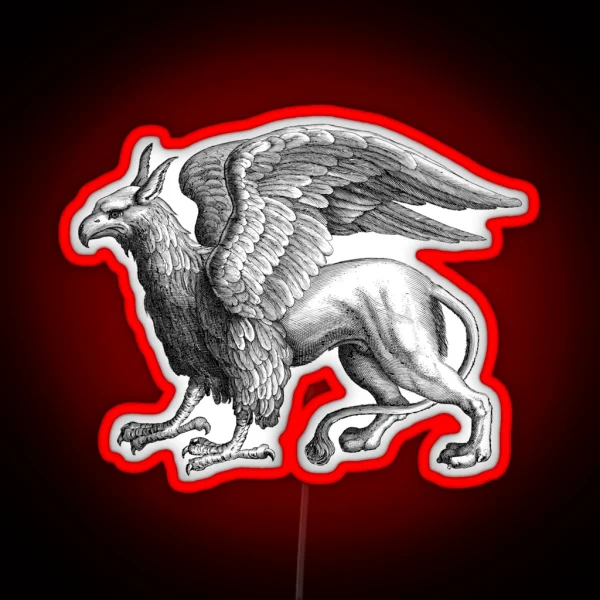 Griffin The Powerful Mythical Hybrid Beast Black And RGB Neon Sign