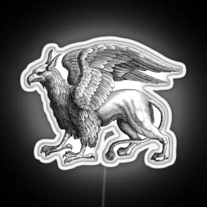 Griffin The Powerful Mythical Hybrid Beast Black And White RGB Neon Sign