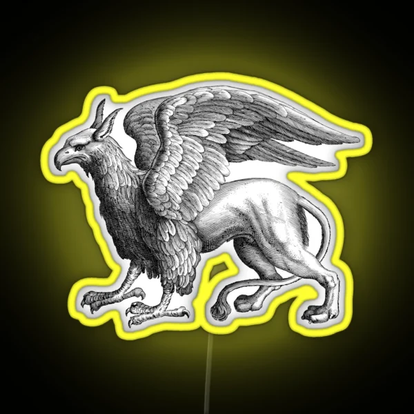Griffin The Powerful Mythical Hybrid Beast Black And RGB Neon Sign