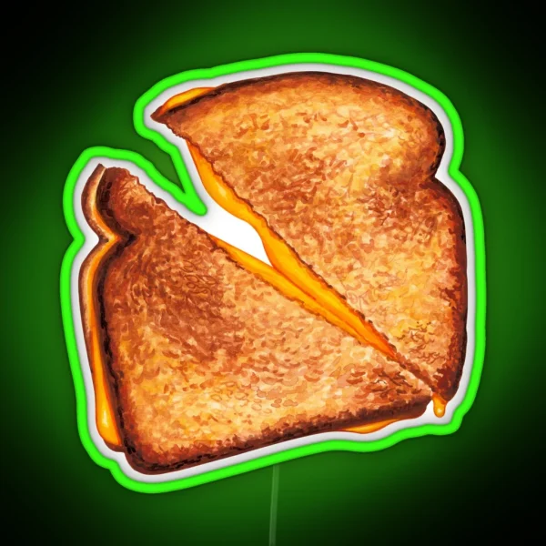 Grilled Cheese Sandwich Pattern Blue RGB Neon Sign