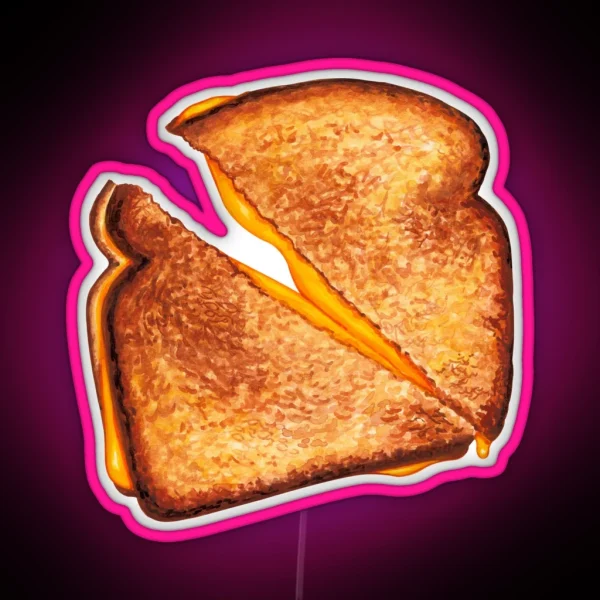 Grilled Cheese Sandwich Pattern Blue RGB Neon Sign
