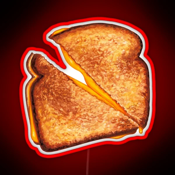 Grilled Cheese Sandwich Pattern Blue RGB Neon Sign