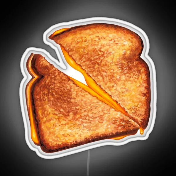 Grilled Cheese Sandwich Pattern Blue RGB Neon Sign
