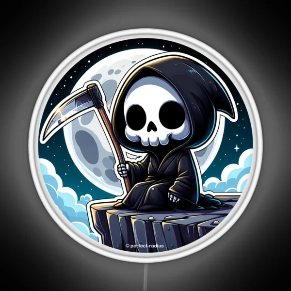 Grim Reaper Is Meditating On The Cliff RGB Neon Sign