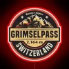Grimsel Pass, Swiss Alps, Vibrant RGB Neon Sign Decorative Light Art